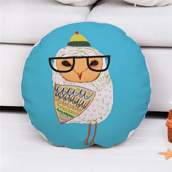 Чехол для подушки LSQDVQ круглый цветочный лен/хлопок 45 см