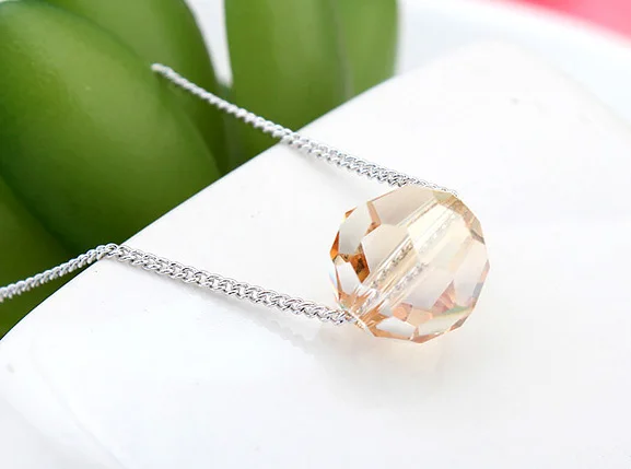 

Top Quality Necklace Female Short Design Crystal Ball Made With Swarovski Elements Anti-Allergic Chain Wedding/Party Jewelry