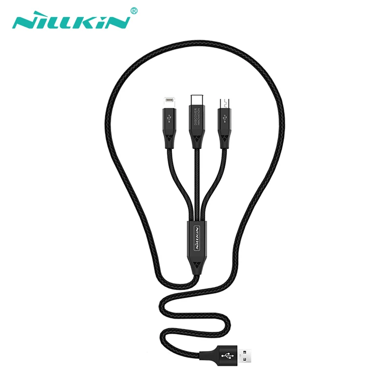 NILLKIN 3 в 1 USB кабель для iPhone samsung Xiaomi huawei кабели для мобильных телефонов Micro type C кабель для передачи данных USB провод для быстрой зарядки