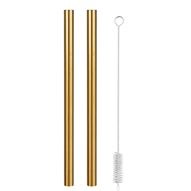 2Pcs Reusable Drinking Straw High Quality 304 Stainless Steel Metal with Cleaner Brush For Mugs 20/30oz | Дом и сад
