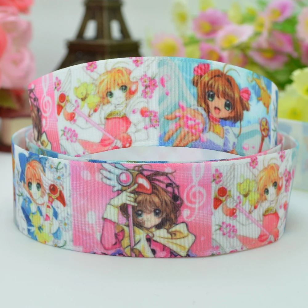 DUWES 7/8 &quot22 мм 2 5 10 20 50 ярдов Totoro Cardcaptor Sakura мультфильм печатных grosgrain ленты волос лук
