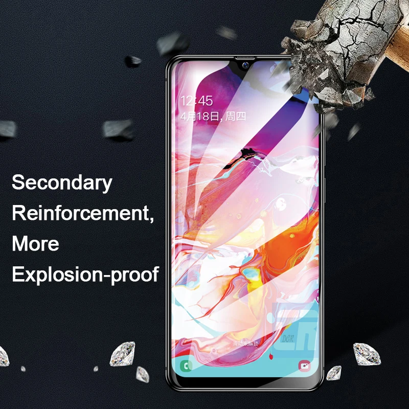 Полное покрытие Защитное стекло для Samsung Galaxy A50 A30 A40 A20 A70 закаленное A80 A90 A20E A40S A60 A10