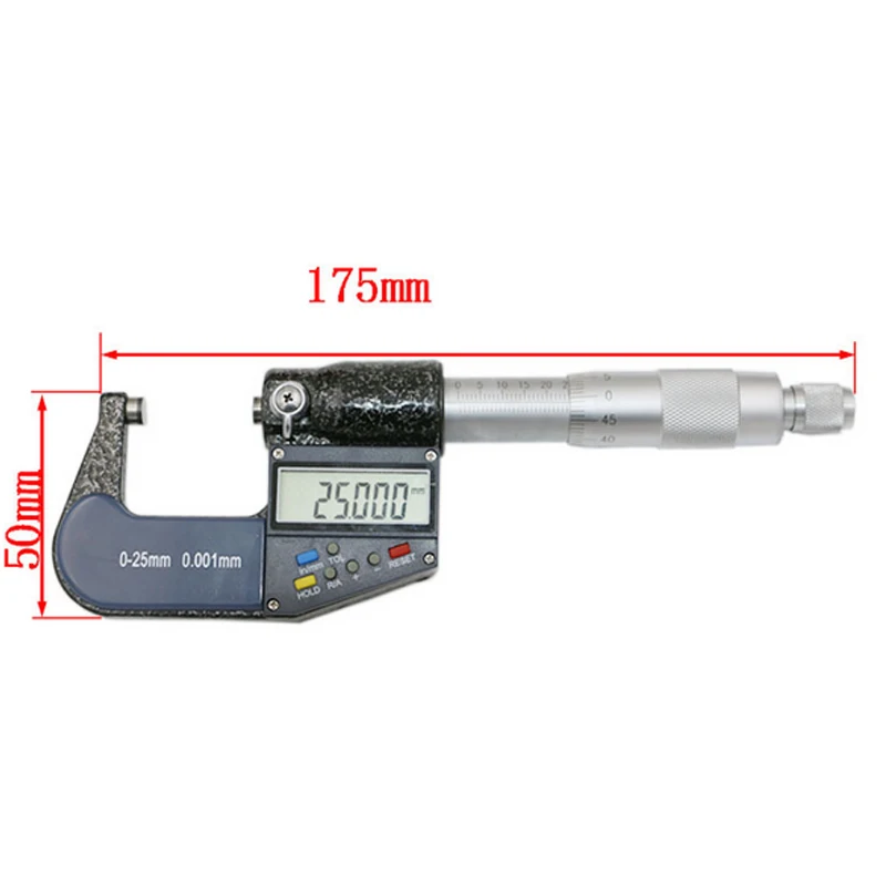 NEW l0.001mm Electronic Outside Micrometer 0-25mm Digital Caliper Gauge Meter Carbide Tip Measure Tools |