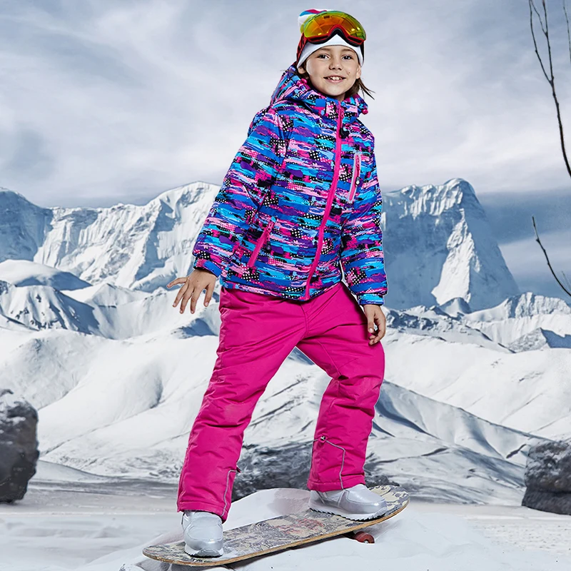 Детская профессиональная зимняя Лыжная куртка, водонепроницаемая теплая куртка для походов и походов, куртка с капюшоном для мальчиков и девочек, лыжная куртка для сноубординга