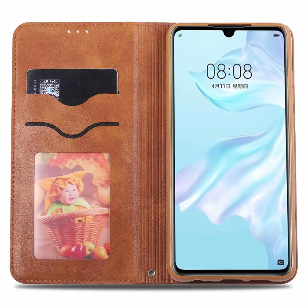 Оригинальный кожаный чехол кошелек для Huawei P30 Pro магнитный Ретро Чехол книжка с