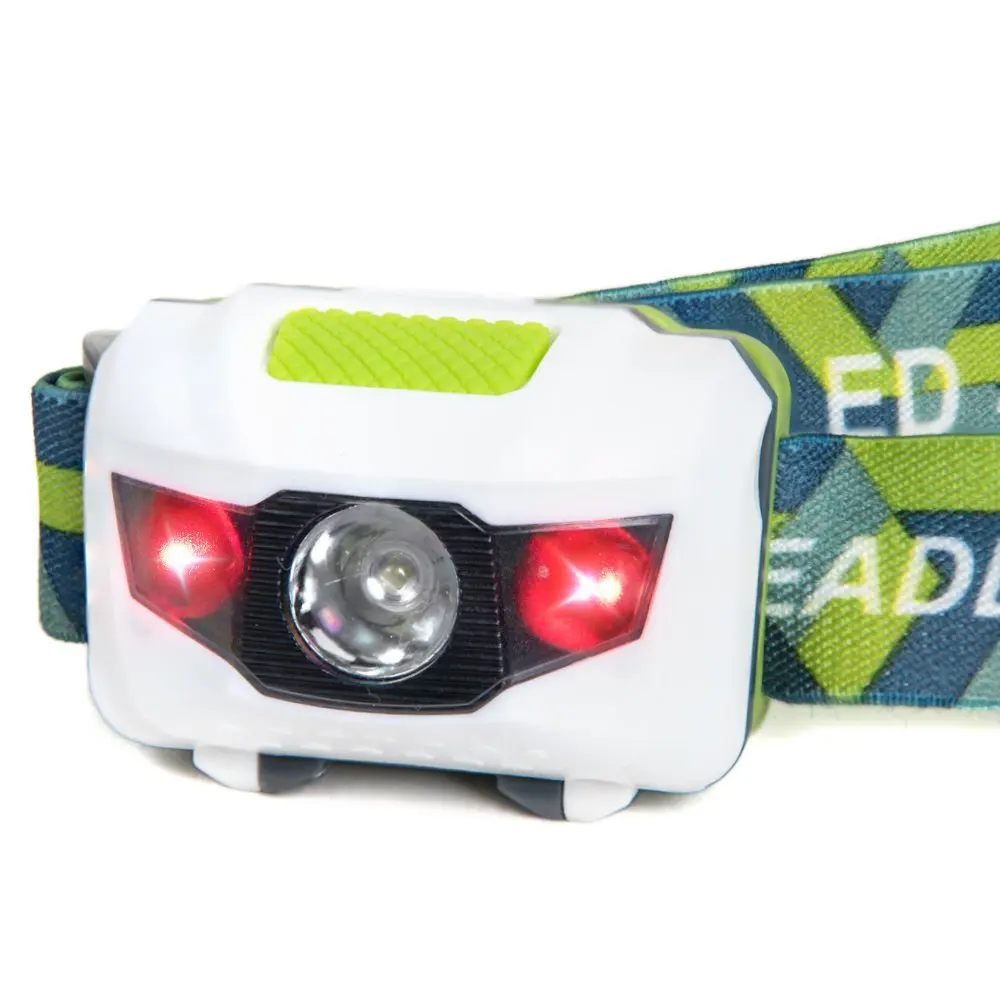 Светодиодный налобный фонарь с 3 режимами на батарейках для кемпинга бега