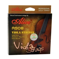 alice a908 silver wound viola strings nylon core aluminum alloy wound gold plated ball end