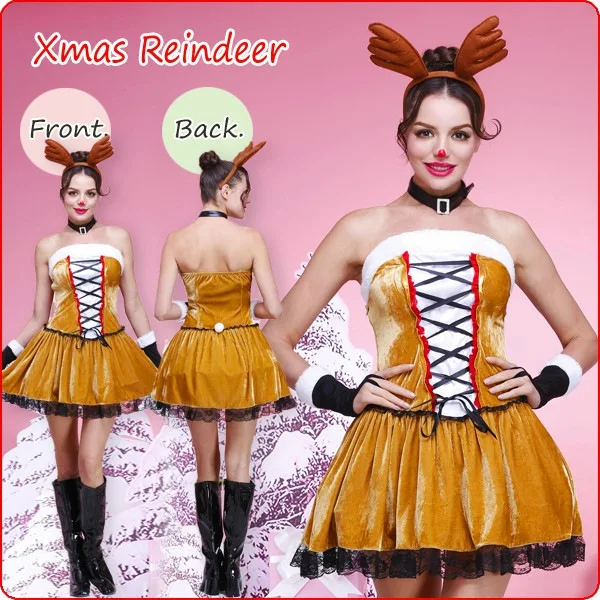 Женское соблазнительное платье с оленем Давида принцессы маскарадный костюм на