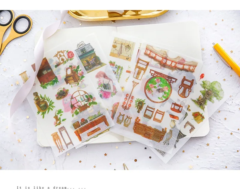 6 шт. бумажные наклейки для дневника|Канцелярские наклейки| |