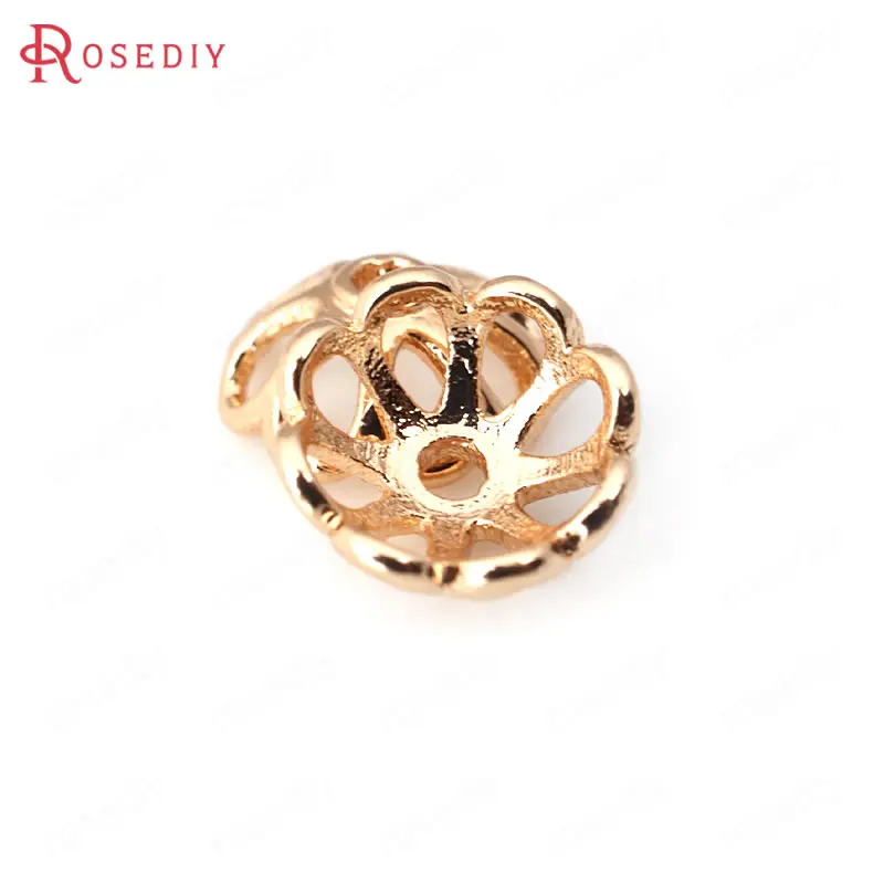 Латунные бусины с покрытием 24 каратным золотом 8/10 мм 10 шт.|diy jewelry accessories|jewelry