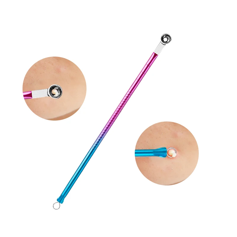 3pcs/set colored Acne needle acne extractor set bending curved scorpion facial care tool to blackhead remover | Красота и здоровье
