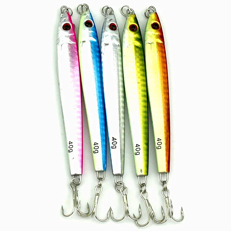 5 шт. твердого металла дергающаяся приманка для рыбалки 10 см 40g ложка