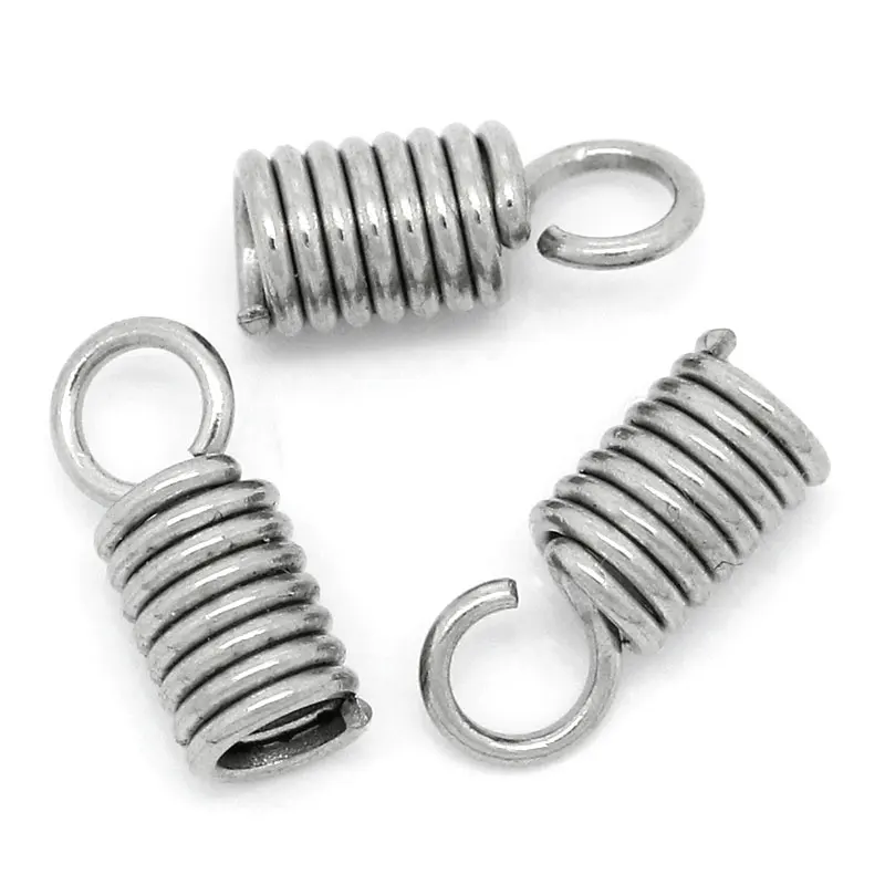 100 шт нержавеющей стали Пружинные колпачки Бисероплетение наконечники ожерелье