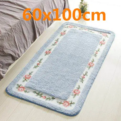 Blue 60x100cm Высокое качество, коврик для ванной, туалет, Нескользящие, водопоглощающие коврики для ног, коврики для кухни, ванной комнаты, 1 шт., напольные ковры для гостиной - Цвет: Blue 60x100cm