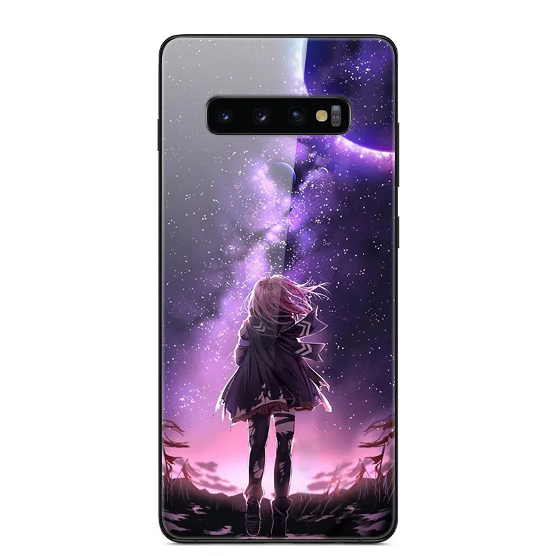 04 Чехол для samsung Galaxy S10 S10Plus, чехол из закаленного стекла для телефона, черный Чехол-бампер из ТПУ для samsung S10 Plus S10E S10+ s 10 - Цвет: 04