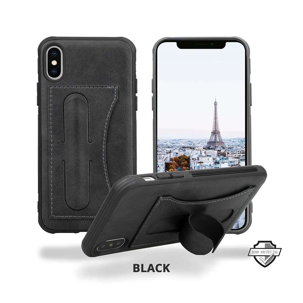 Роскошный PU кожаный чехол для iPhone X XS Max XR слот карт Поддержка Противоударные