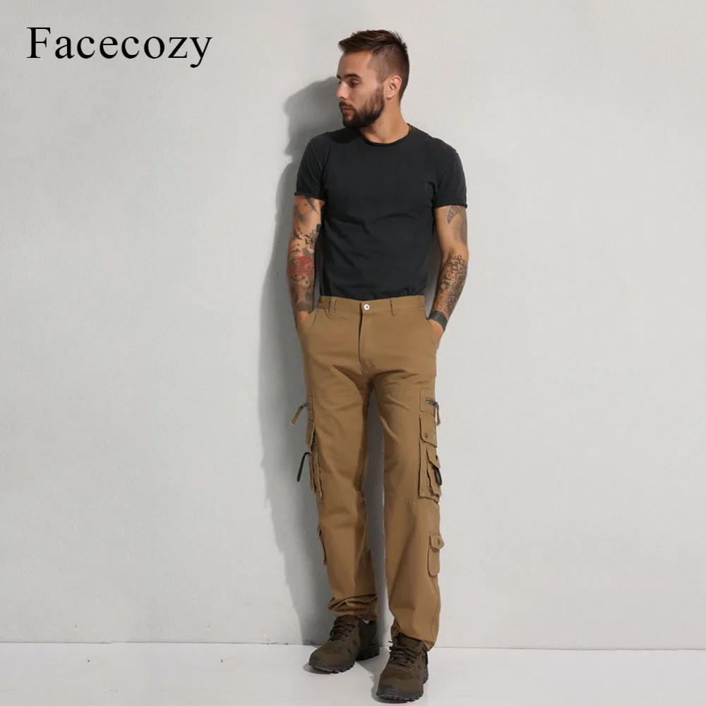 Мужские брюки с несколькими карманами Facecozy Осенние тактические в стиле милитари