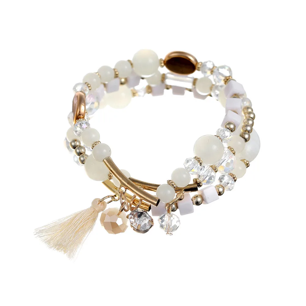 2020 богемные Многослойные Хрустальные Бусы Браслеты И Бесконечность Шарм браслет