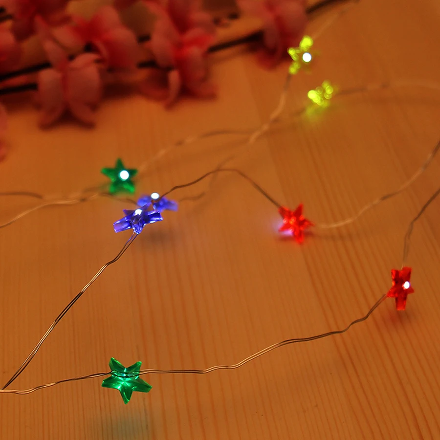 

10pcs/lot Copper wire Led Fairy String Lights 2M 20leds CR2032 Battery Operated Xmas Wedding party Decoration LED String Light