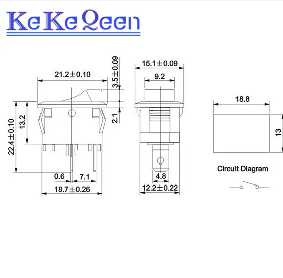 20 шт./лот переключатель типа корабля 15X21 KCD1 KCD1-101 черный 2Pin 6A/250V вкл-выкл 15*21