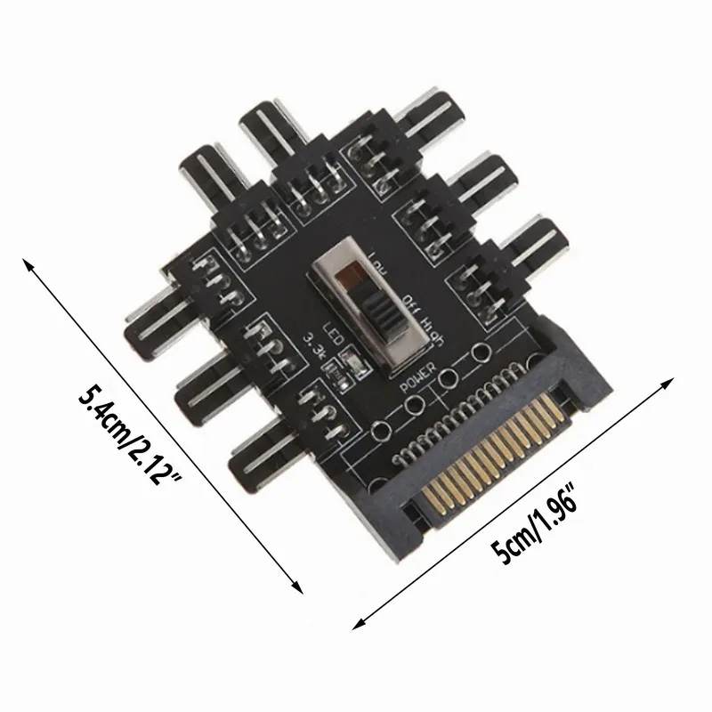 2 шт. SATA Power на 8 портов 3-контактный разъем преобразователь переключатель