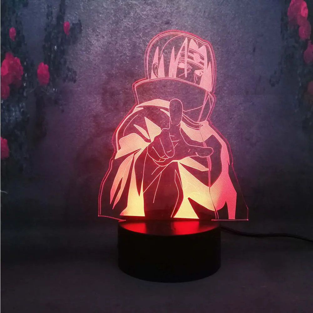 COOL Boy Naruto Sasuke 3D USB Child current Desk Table lamp cartooncomic figure Night Light kid baby sleep bedroom Decor gifts
