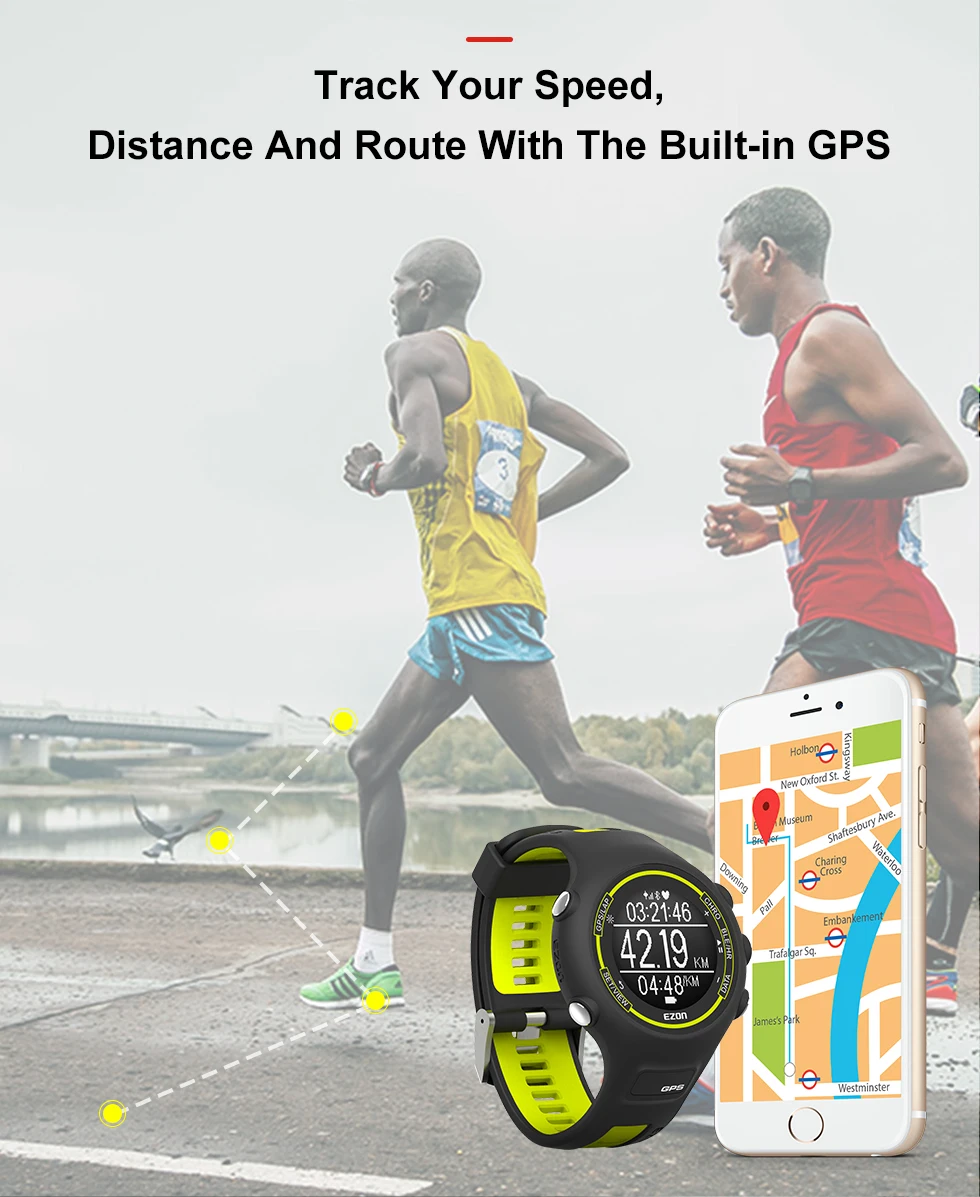 EZON T907 цифровые часы для мужчин и женщин часы для улицы gps бег оптический монитор сердечного ритма Смарт Спорт Bluetooth часы IOS Android