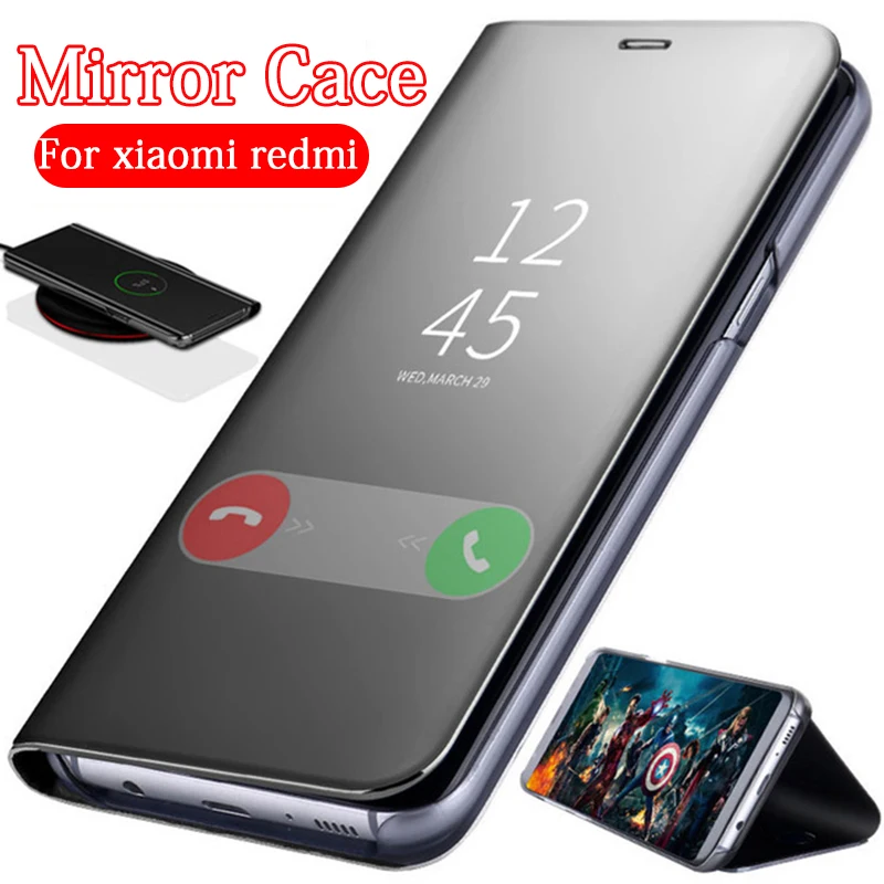 Роскошный зеркальный флип чехол для xiaomi Redmi Note 7 подставка redmi note 6 5 pro 4a 6a чехлы xiomi
