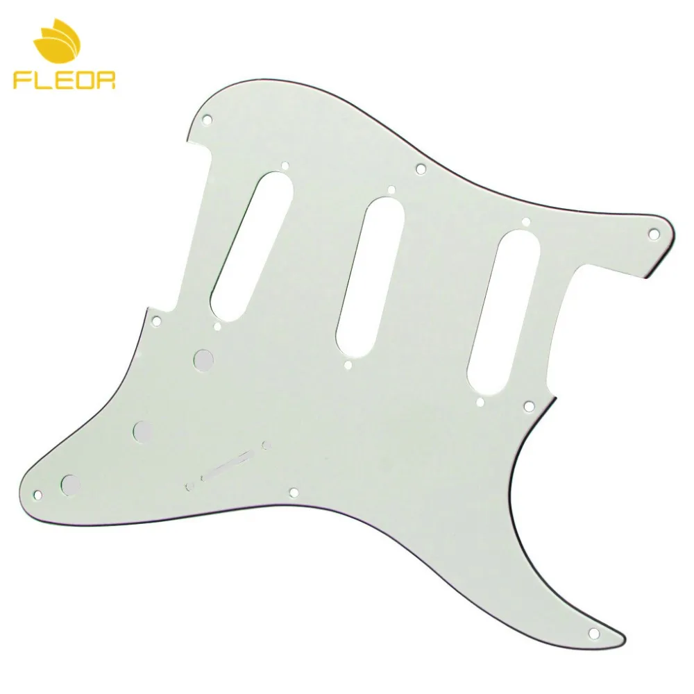 FLEOR Vintage 8 Hole SSS Guitar Pickguard Pick Guard Strat with Screws Parts Ivory 3Ply | Спорт и развлечения