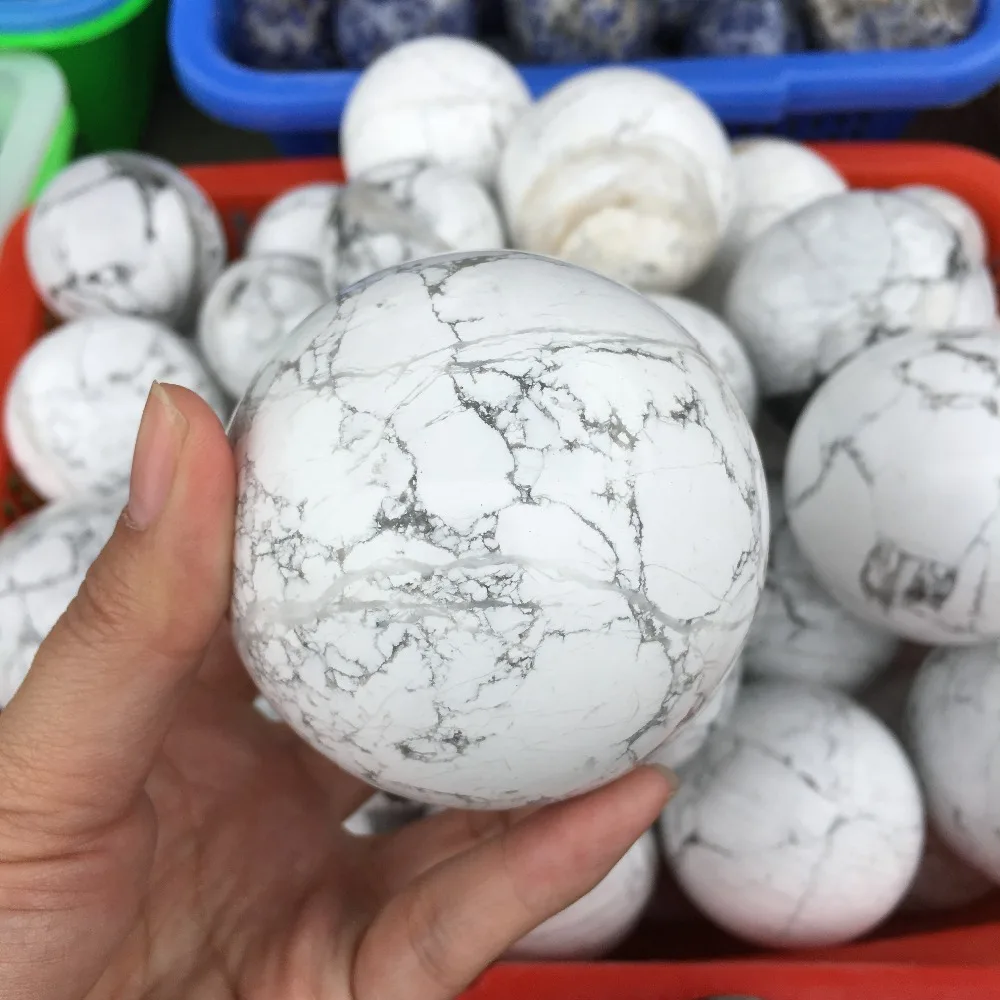 60 мм натуральный белый бирюзовый камень шары howlite сферы для украшения