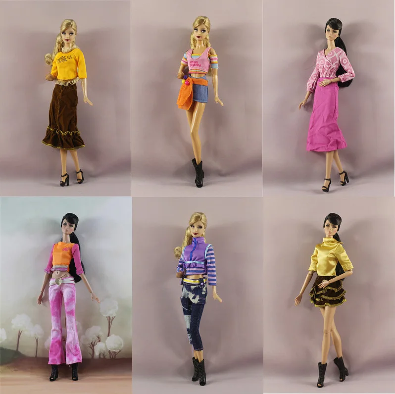 Летний комплект одежды зимняя одежда пальто Кукольное платье джинсы брюки для 1/6