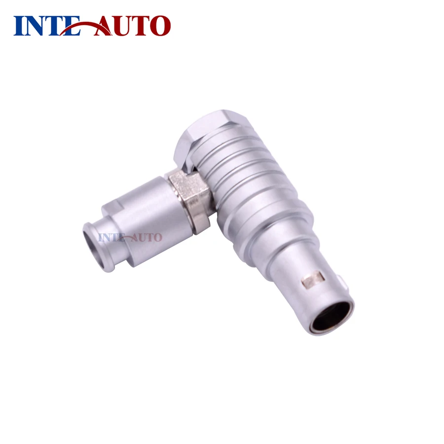 

1B Series 3 Pins Elbow plug, Metal Push Pull Self-locking Circular M12 Brass Connector, FTHG.1B.303