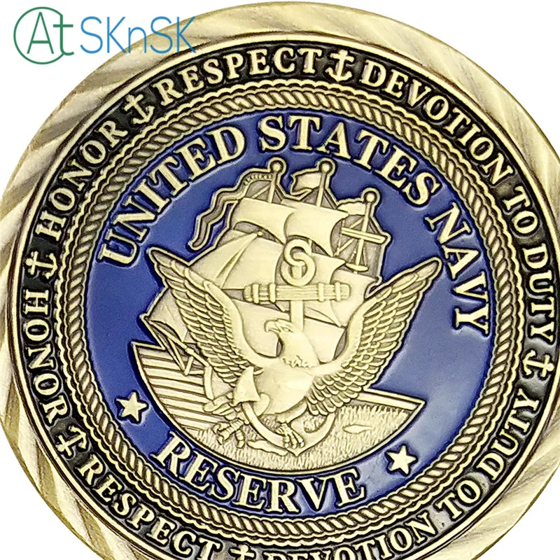Оптовая продажа новогодние подарки Античная бронзовая монета США морской флот