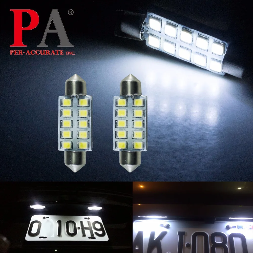 PA светодиодный светильник 2 шт. x 39 мм гирлянда 10SMD 3030 для багажника лампа 12 В белый