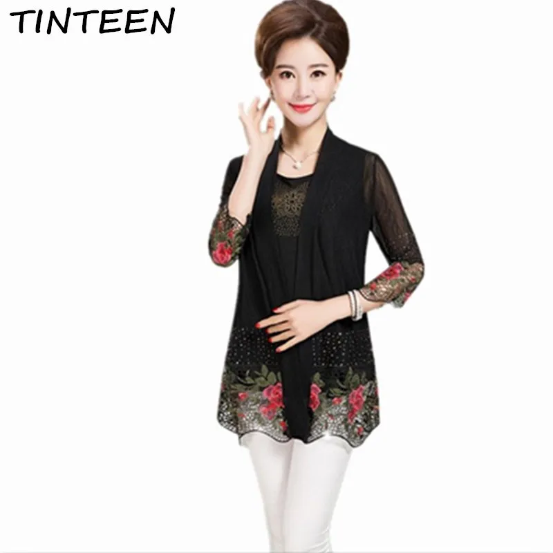 TINTEEN 2 шт./компл. шифоновая блузка рубашка женские большие размеры 5XL женская