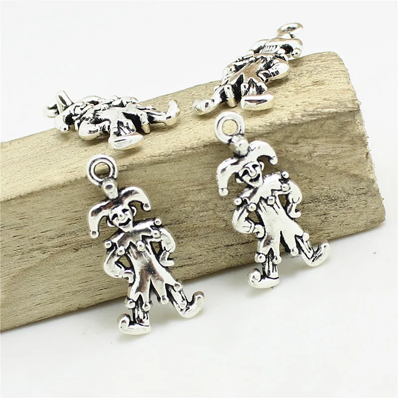 Сладкий колокольчик 40 шт 12*24 мм Античная танцевальная подвеска с клоуном Подвески Ювелирные изделия подходит браслет ожерелье DIY Ювелирные изделия D1010