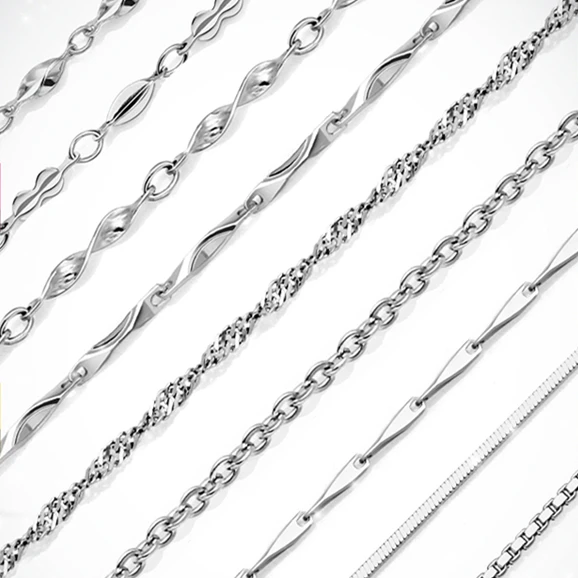 Цепочка из серебра 925 пробы с покрытием белого золота 40/45 см|chain gold plated|chain white goldchain