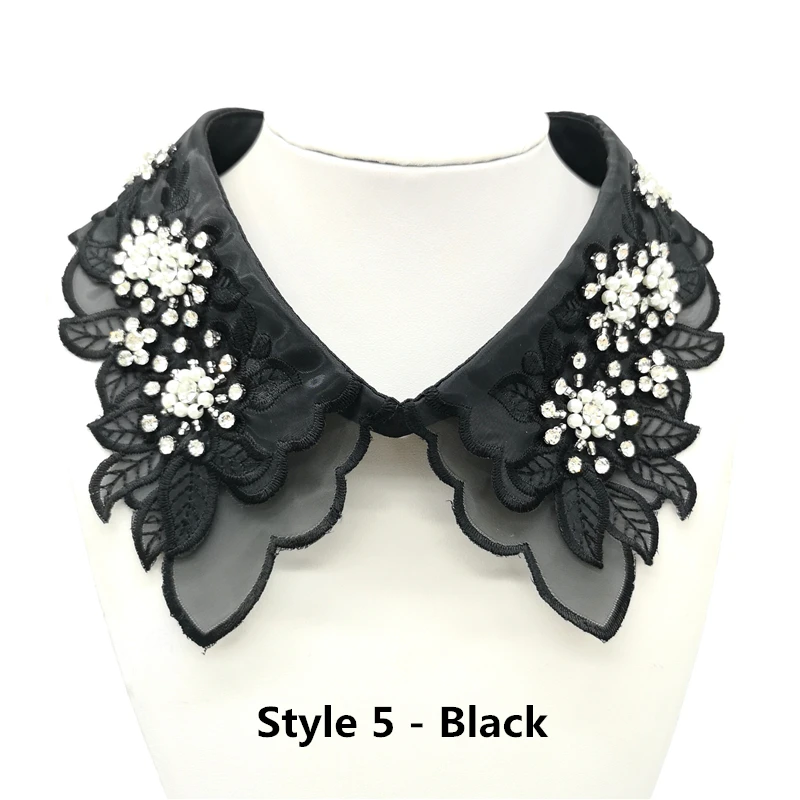 Style 5 - Black 1 шт. модный кружевной свитер для шитья рубашки элегантный воротник свадебное платье аксессуары# белый и черный - Цвет: Style 5 - Black