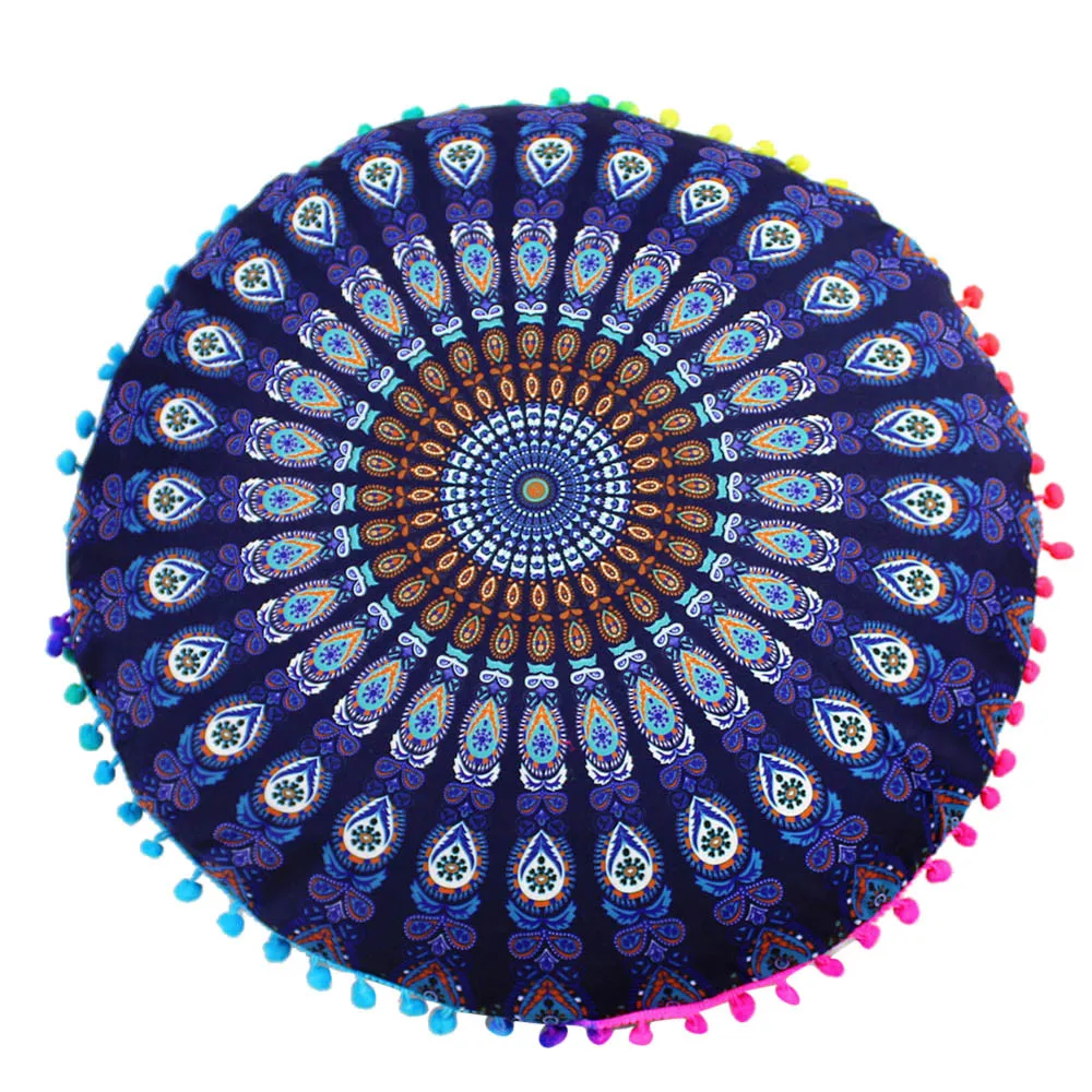 I Gajjar Новинка 43*43 см напольные подушки с индийской мандалой круглые Boho Чехлы для подушек текстильный чехол для подушек Прямая поставка - Цвет: I