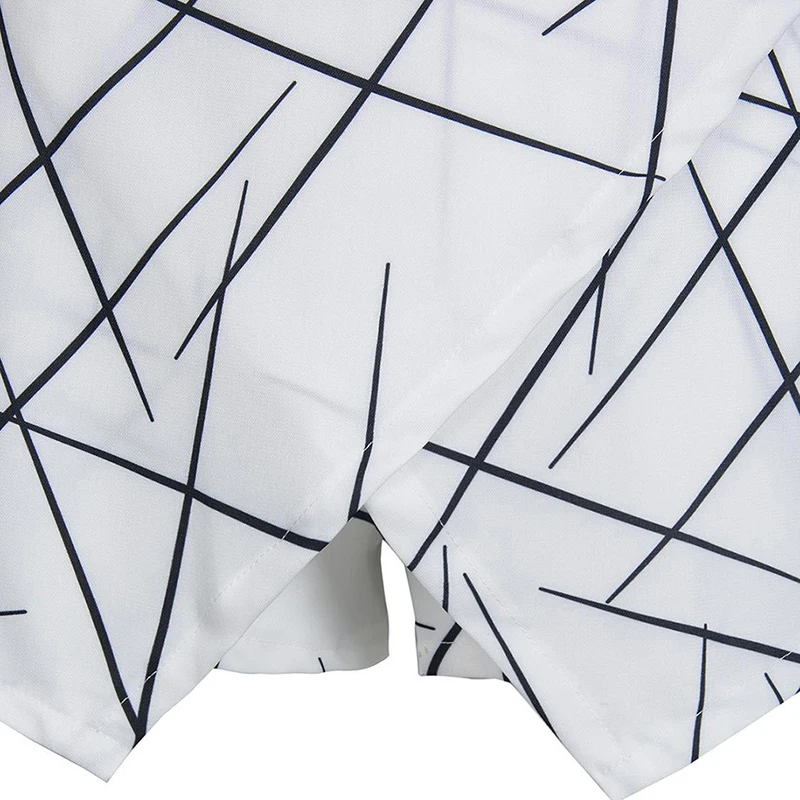 

2019 Fashion Summer Women Shorts White Shorts Geometric Figure Print Sexy Lady Irregular Short