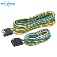 mictuning new 4pin 25 male 6 female connector 18 awg color coded wires 4 way flat trailer light wiring harness extension kit