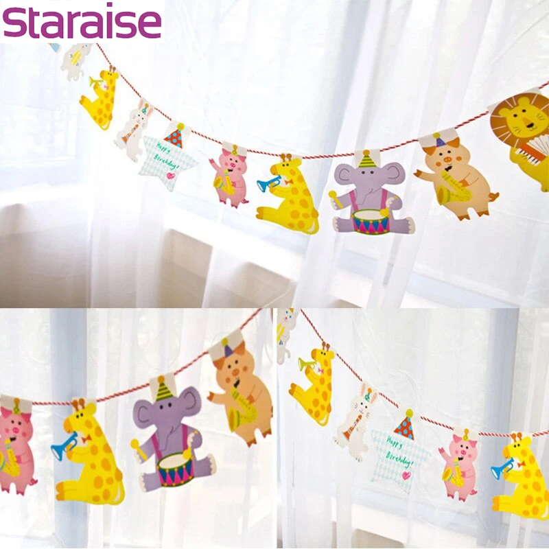 Флаги звездных животных в джунглях для детей украшение вечеринки честь Дня