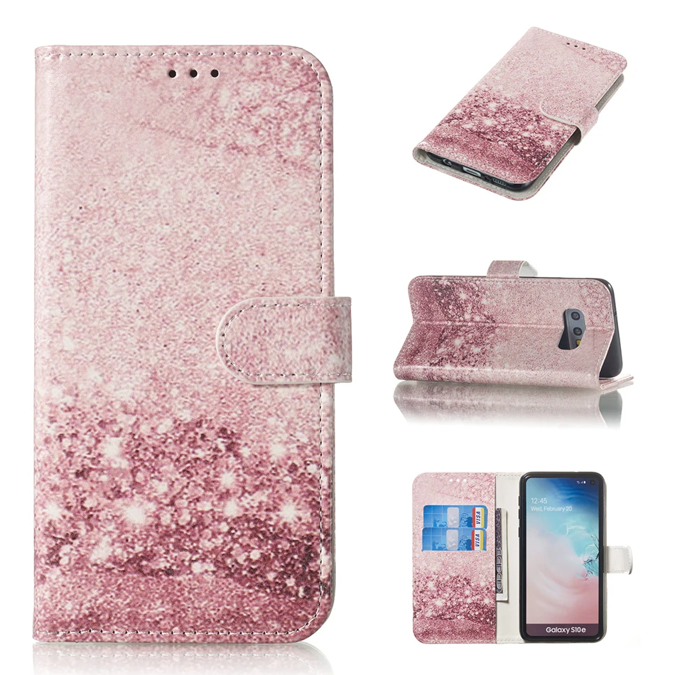 Мрамор кожаный чехол для samsung Galaxy S10e S10 плюс A3 SM-A320F A520 A5 A7 A750F A9 A9s бумажник держатель для карт чехол