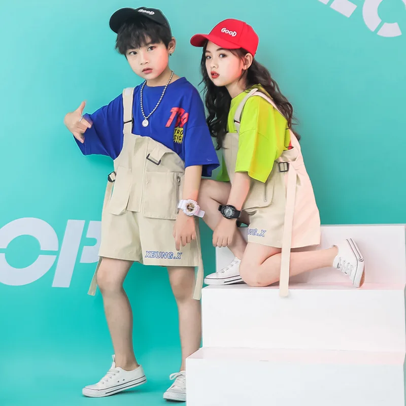 Детская одежда в стиле хип хоп футболка для бега большого размера топ комбинезон