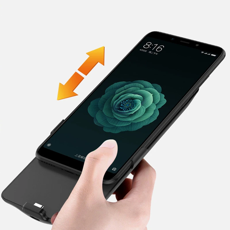 6800 мАч внешняя крышка банка питания для Xiaomi Mi 6X Портативный Задний зажим батарея зарядное устройство чехол для Xiaomi Mi A2 резервный аккумулятор чехол