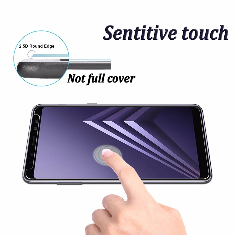 Ультратонкое защитное стекло HD 2.5D 9H для Samsung GalaxyA6 A7 A8 2018 закаленное с защитой от