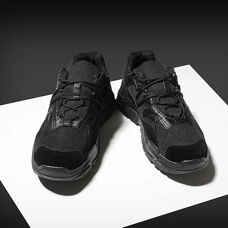 Men's shoes trend thick bottom deodorant casual sports fashion lace autumn and winter solid color student running | Спорт и