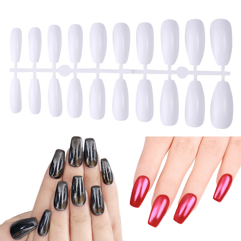 100 шт. накладные ногти форма гроба мульти-Размер половина Полный ногтей