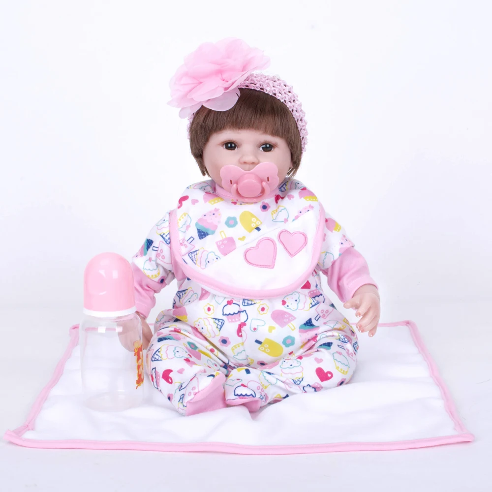 18 дюймов силиконовые куклы Reborn для новорожденных девочек Детские Playmate девочка