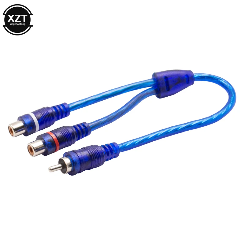 Автомобильный аудио MP3 RCA 1 штекер на 2 гнезда Y разветвитель Кабель